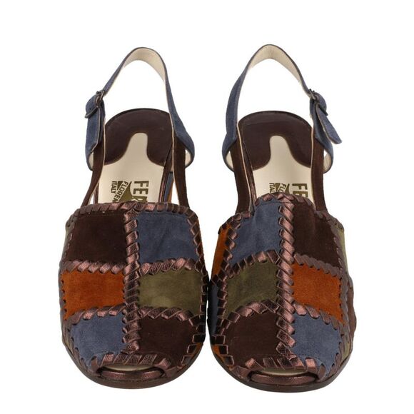 Ferragamo Arlequin Archived Limited Edition 1947 Wedges Multi Womens